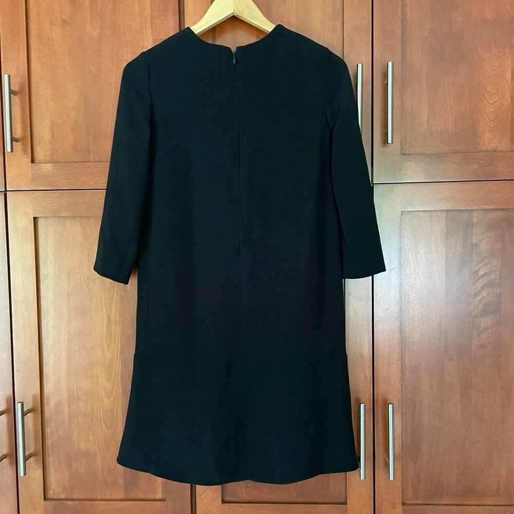 Chloe Shift Dress Three Quarter Sleeves Black Size 34 FR 2 US - Picture 5 of 10